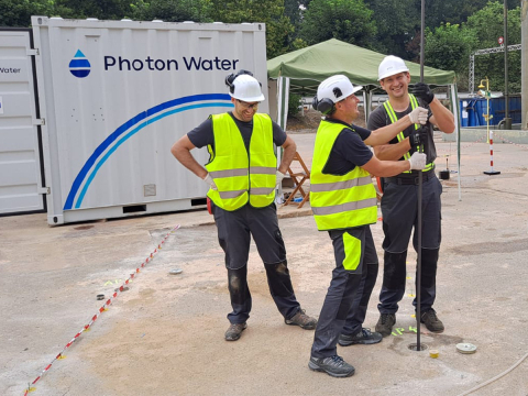 The Photon Water team installs in-situ environmental remediation technology